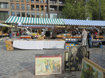 847183 Gezicht op enkele kramen op de Utrechtse Boekenmarkt, die georganiseerd is tijdens het Uitfeest 2019 op het ...